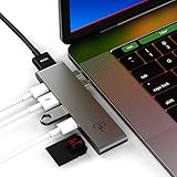 CharJenPro USB C Hub for MacBook Pro 16", 15.6" 2019, 2018, 2017, MacBook Air 2019, 2018, HDMI 4K, 100W Power Delivery, Thunderbolt 3, 2 USB 3.0, microSD, SD card reader, USBC port (USBC Hub) MacBar