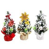 Mini Artificial Christmas Tree Christmas Decoration for Table and Desk Tops Small Christmas Tree Perfect for Your Home Office 3Pack