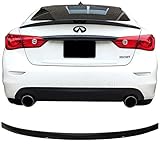 Pre-painted Trunk Spoiler Compatible With 2014-2019 Infiniti Q50 SEDAN ONLY | ER Style ABS Painted Glossy Black Trunk Boot Lip Spoiler Wing Deck Lid Other Color Available By IKON MOTORSPORTS | 2015 2016 2017