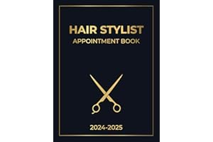 Hair Stylist Appointment Book 2024-2025: Scheduler Diary for Beauty Therapist, Salon, Hairdresser with Hourly Time Slots, 15 Minute Increments, To Do ... Notes... Gift Idea For Women And Men