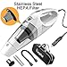 Vacplus Car Vacuum Cleaner, DC 12 Volt Portable Handheld Vacuum Cleaner for Car of 5.0 KPa Suction with LED Light, Stainless Steel HEPA Filter, 16.4ft Cable for Wet & Dry Use – White