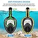 Full Face Snorkel Mask, Advanced Safety Breathing System Allows, You to Breathe More Fresh Air While Snorkeling, 180 Panoramic Anti Fog Anti Leak Foldable Snorkeling Mask for Adult and Kids