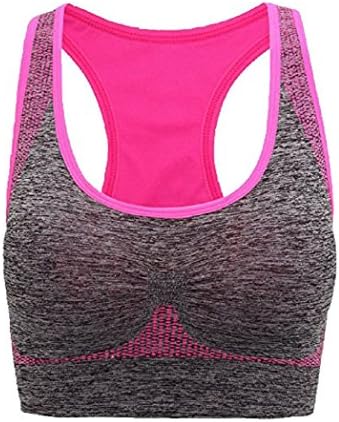 Racerback Sports Bras - Padded Seamless High Impact Support for Yoga Gym Workout Fitness(Large,Pink)