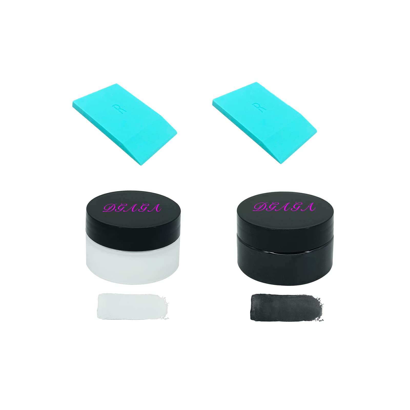 DGAGA 2 PCS Chalk Paste Paint with 2 PCS Mini Squeegees Chalk Paste Paint for Stencils Squeegee for Stencil Paste Ink Screen Printing Tool for Silk Screen Stencils on Wood,Ceramic,Fabric Art Supplies