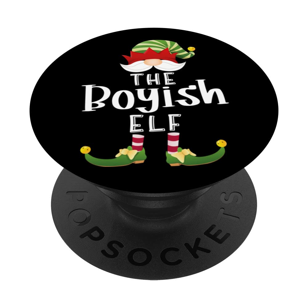 Boyish Elf Group Christmas Funny Pajama Party PopSockets Swappable PopGrip