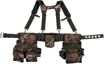 Bucket Boss Camo Tool Belt with Suspenders Original Series 52 Inch Multicolor