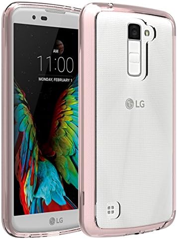 LG K10 Case, LG Premier Case, Kaesar Crystal Clear Ultra Slim Anti Scratch Bumper Case with Clear Back Panel Protective Case Cover for LG K10 / LG Premier LTE - Rose Gold