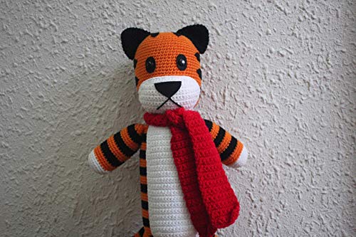 Handmade Hobbes, Calvin and Hobbes, 20'' Crochet Hobbes,Hobbes Tiger, Plush Tiger, Handmade Hobbes, Stuffed Hobbes