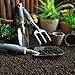 Jardineer 4PCS Garden Tool Set – Heavy Duty Garden Trowel Aluminum, Transplanter, Cultivator Hand Rake and Fork, Gardening Gifts for Womenthumb 3