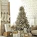Sea Team Plastic Christmas Glitter Snowflake Ornaments Christmas Tree Decorations, 4-inch, Set of 36, Champagne