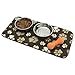 Kitchen Basics 583301 Microfiber Pet Bowl Mat, 10 Inch x 20 Inch, Brown Paws