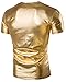 Seastar Mens Metallic V-Neck T-shirts with Short Sleeve Gold Black Silver(Order 2 sizes larger),Gold,X-Large