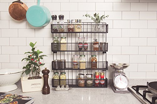 JackCubeDesign Wall Mount Spice Rack 4 tier Kitchen Countertop Worktop Display Organizer Spice Bottles Holder Stand Shelves(17.6 x 2.8 x 20.8 inches) – :MK418A - Thumbnail 3