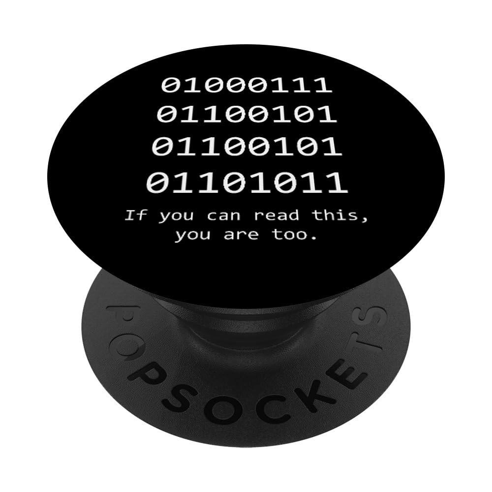 Funny Computer Binary Code Programmer Developer Geek Gift PopSockets Adhesive PopGrip