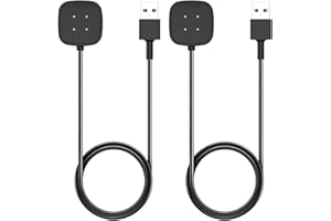 Nisyctk Charger for Fitbit Sense/Sense 2 & Versa 3/Versa 4, Replacement USB Charging Cable (3.3ft/1m) (2)