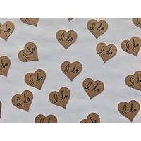 Kraft I Do Confetti - I do Wedding Decor - Rustic Wedding Decor - Heart Confetti - Heart Wedding Decor - Wedding Shower Decor - Engagement Party Decorations - 200 pieces