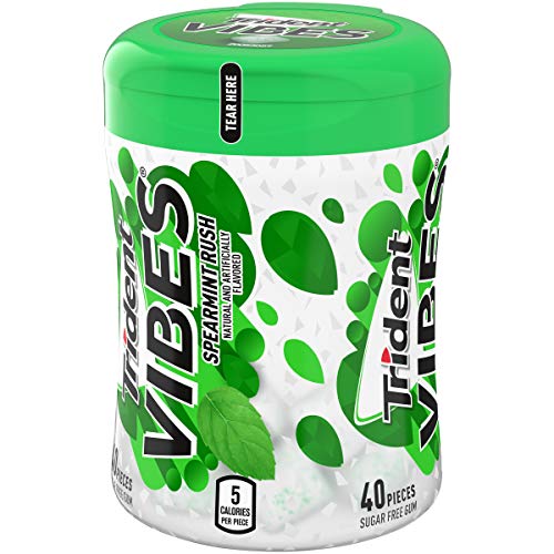 TRIDENT VIBES SUGAR FREE GUM, SPEARMINT RUSH FLAVOR, 1 GO-CUP (40 PIECES TOTAL)