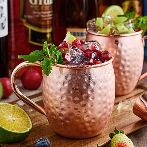 Velaze Moscow Mule Becher, 2er Set Kupferbecher, Mule Mug in Geschenkbox, 600mL Handgefertigt Trinkbecher, Doppelwandig… – Bild 6