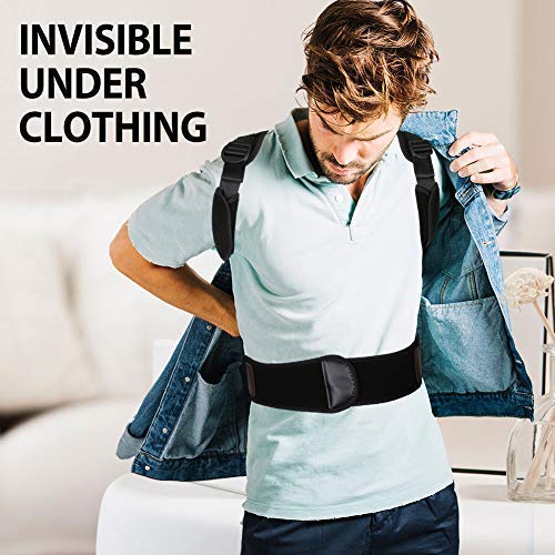 Back Straightener Posture Corrector for Women and Men, Upper Back Brace for Clavicle SupportShoulder Neck Pain Relief, Under Clothes, Large (46\