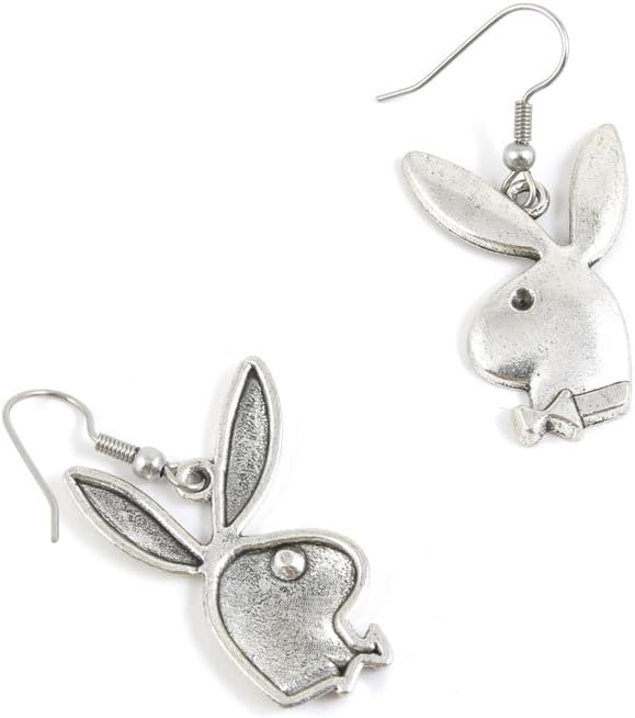 1 Pairs Jewelry Making Antique Silver Tone Earring Supplies Hooks Findings Charms X6JS7 Playboy Rabbit