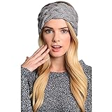 Womens Winter Knitted Headband - Crochet Twist Hair Band Headwrap Hat Cap Ear Warmer, #3 Gray, One Size