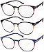 Reading Glasses Set of 3 Quality Spring Hinge Womens Readers Stylish Striped Glasses for Reading +1.75