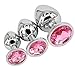 Eastern Delights 3 pcs Steel Attractive Butt Plug Anal BDSM Jewelry, 3 Size Same Color