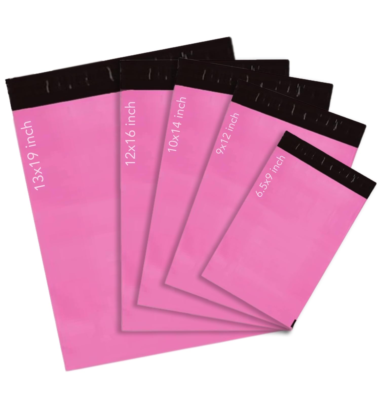 PACKY | 50 Mixed Pink Postage Mailing Bags | 5 Sizes Small to Large 13x19 inch