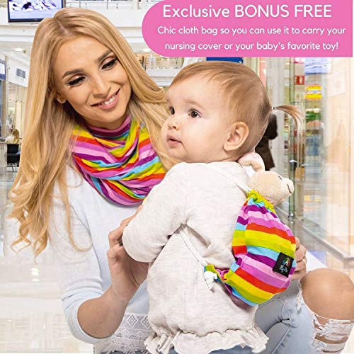 Premium Breastfeeding Cover, 5-in-1 Rainbow Nursing Cover & Car Seat Canopy, Breathable Breastfeedin - //medicalbooks.filipinodoctors.org