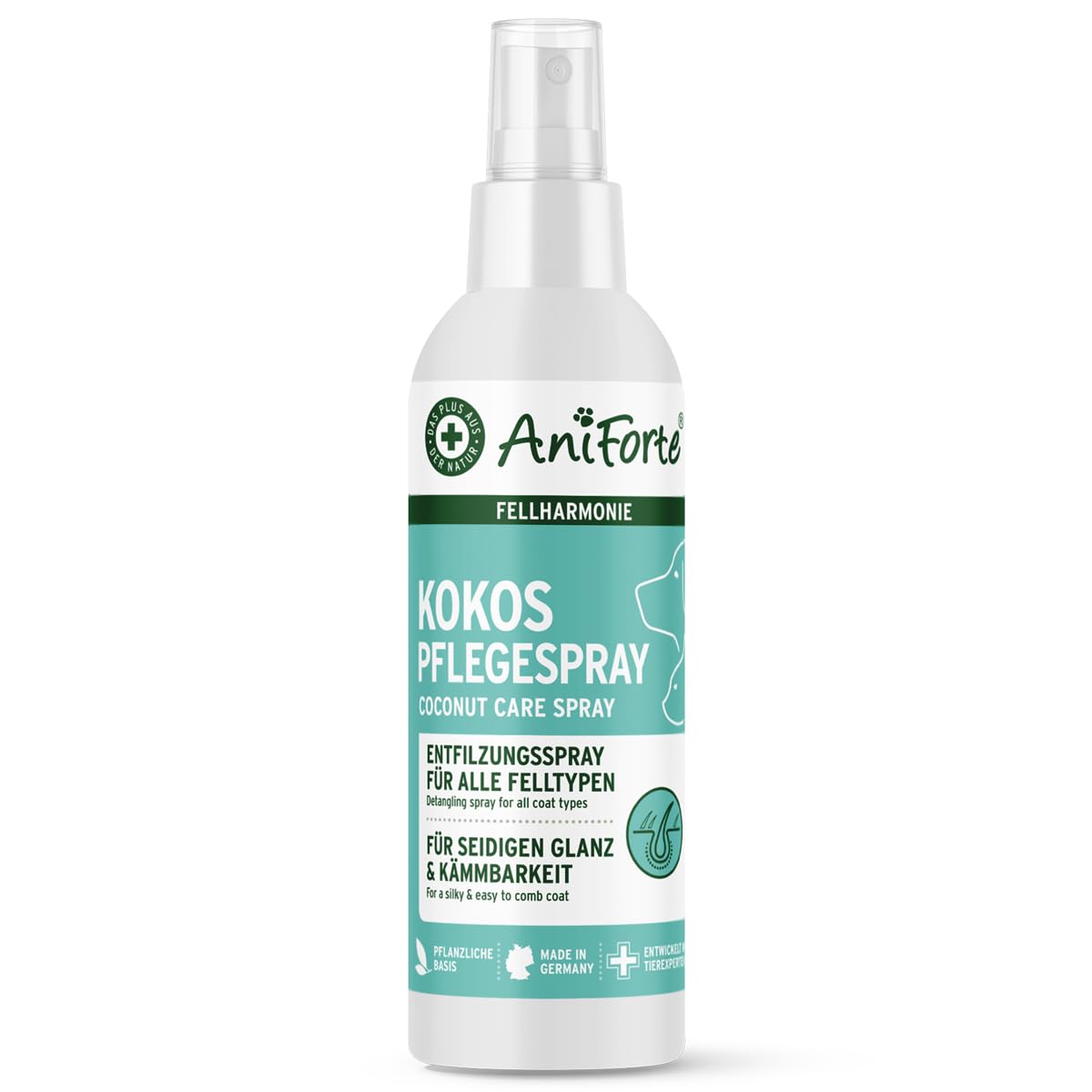 AniForte Fellharmonie Grooming Spray for Dogs and Cats, 200 ml, Gentle Care for Coat and Skin, Fur Spray for Shiny Coat, Detangling Spray, Grooming Help