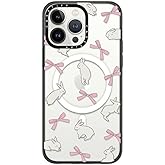 CASETiFY Compact iPhone 14 Pro Max Case [2X Military Grade Drop Tested / 4ft Drop Protection/Compatible with Magsafe] - Rabbit Ribbon - Clear Black