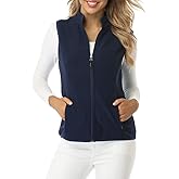 Fuinloth Women's Fleece Vest, Polar Soft Sleeveless Classic Fit with Zip up Pockets