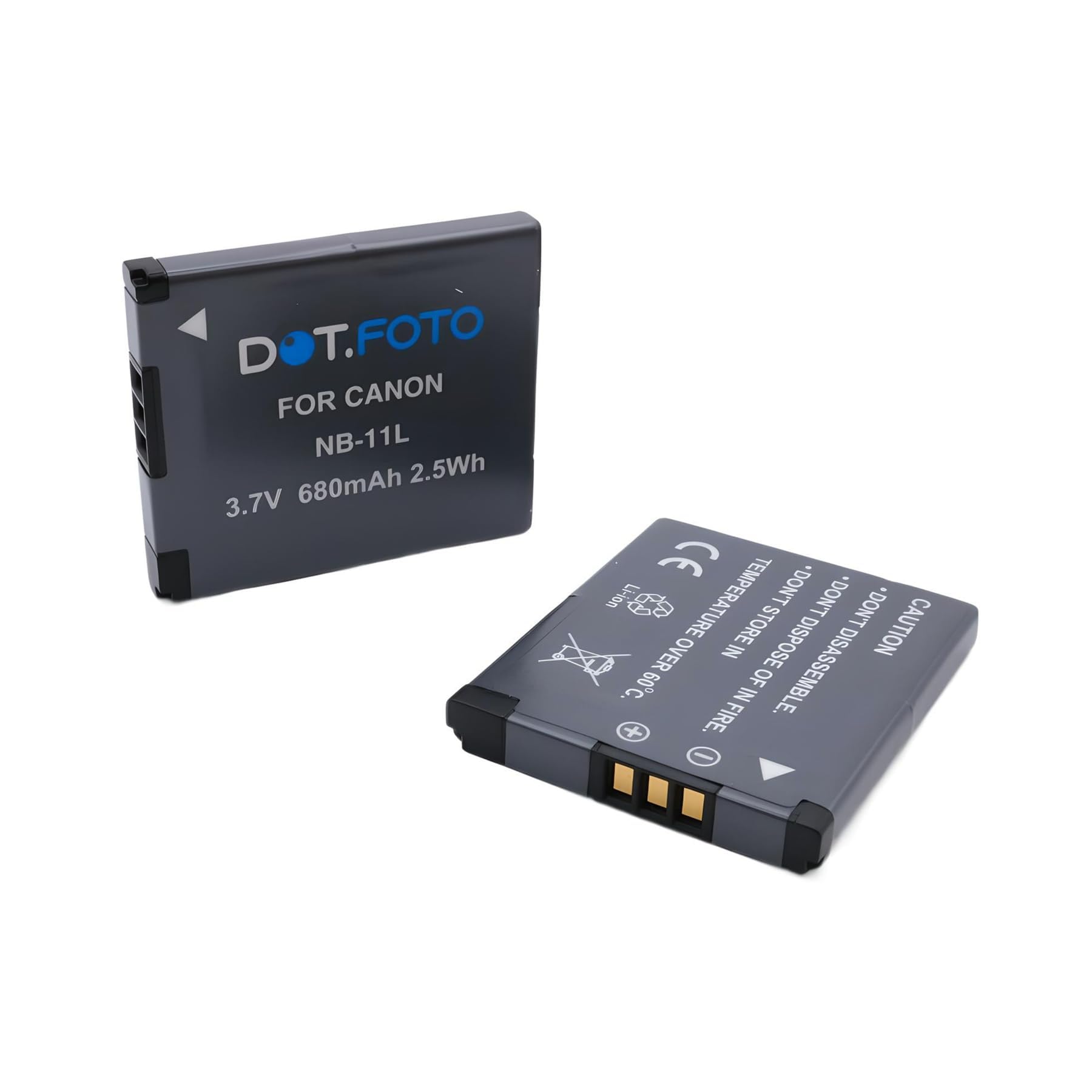 2 x Dot.Foto NB-11L, NB-11LH Premium 3.7v / 680mAh Rechargeable Battery for Canon PowerShot A2300 A2400 A2500 A2600 A3400 A3500 IS A4000 IS A4050 SX430 IS SX420 SX410 SX400 SX432 IXUS 285