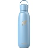 sodastream Fizz &amp; Go Cool, Stainless Steel Carbonated Water Bottle 0.9L, Insulated Metal Bottle for Sparkling Water, Compatible with TERRA, ART, ENSO &amp; More in Ice Blue