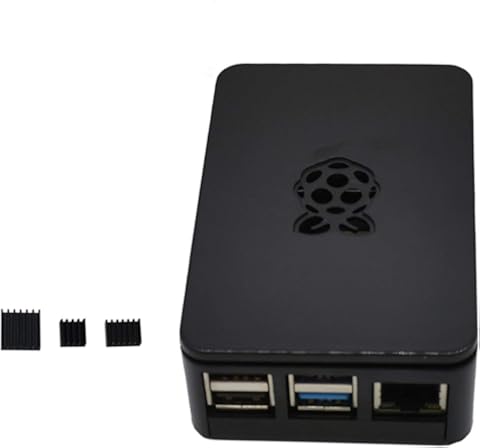 Tree-on-Life Caja de Carcasa actualizada ABS Case Armor Shell V4 con disipadores de Calor Fuente de alimentación 5V / 3A para Raspberry Pi 4B Negro/Blanco/Transparente