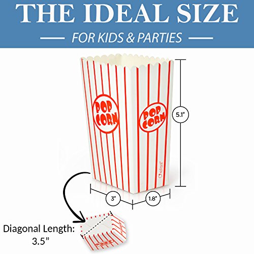 Chefast Small Popcorn Box Pack - 30x Red and White Striped Mini Boxes With 10x Chalkboard Stickers - Ultimate Party Favor - Perfect for Birthday and Theater Themed Parties, Movie Nights, and Carnivals - Thumbnail 3