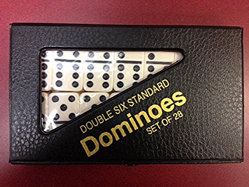 D6 Standard Dominoes Ivory with White Pips