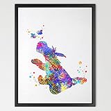 Dignovel Studios 11X14 Eeyore from Winnie the Pooh Inspired Watercolor illustration Art Print Cartoon Characters Art Nursery decor Kids Art Print N079