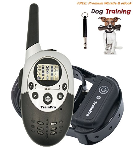 Dog Training Shock Electric e Collar for Dogs with Remote by TrainPro Elite. NEW VERSION 3.0 e-Collar for 2017. 1100 Yard Rechargeable Water Resistant Safe Humane Vibration