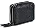 KALMORE Women's Leather RFID Secured Spacious Cute Card Wallet Small Purse, Black, Two Zippers