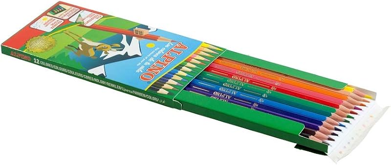 Lápis de Cor 12 Unidades | Lápis de Cor para Crianças | Desenhar e Colorir com Cores Vivas e Vivas | Material Escolar | Estojo para lápis de cor