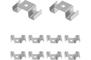 HIYOO 10 PCS Grating Clip Saddle Clip, 304 Stainless Steel Grid Plate Clip for Industrial Flooring Drainage Systems Mezzanines Walkways Stair Treads, Fit for Spacing 30-35 mm