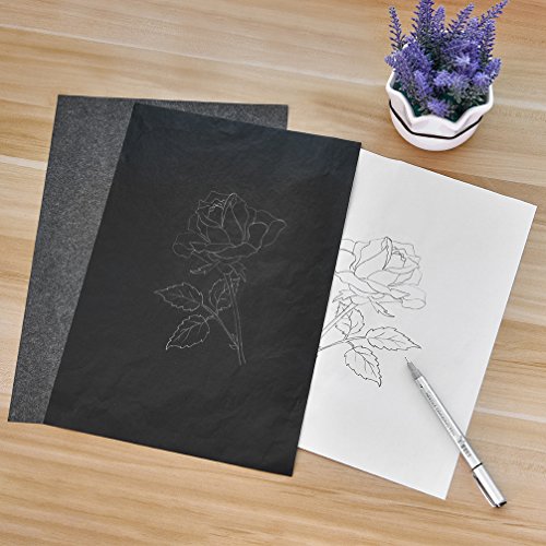 Carbon Paper, UnityStar 105 Sheets Graphite Transfer Paper Tracing Paper for Wood Paper Canvas Metal Painted Artists, Black(9 x 13 inch)