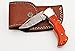 5167 Custom Made Damascus Steel Folding Knife. (Orange)