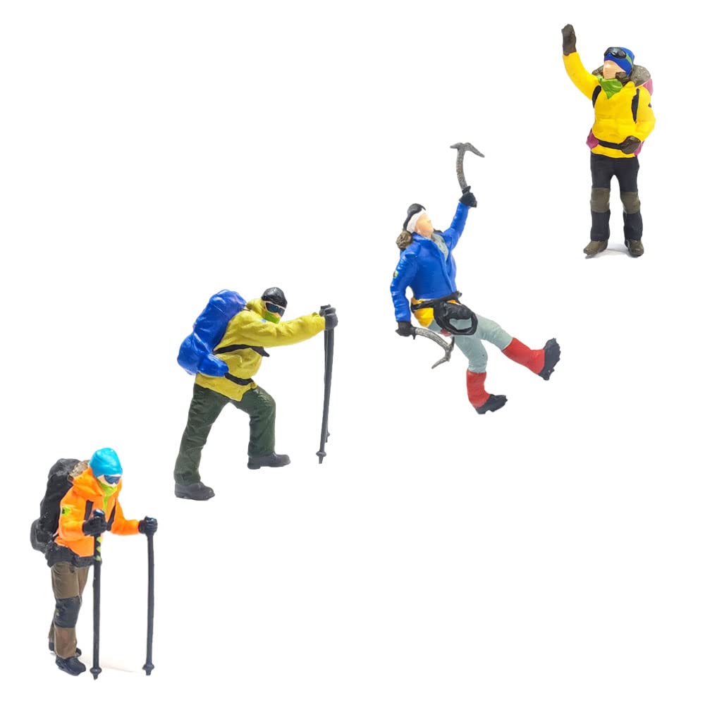 zalati Rock Climber Miniature Toy Set 4pcs Figures Character 1:64 Simulation Statue Model Toy for Decoration Playset