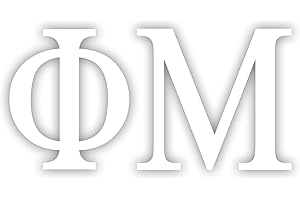 Pro-Graphx Phi Mu Greek Sorority Sticker Decal, 2.5 Inches Tall, White