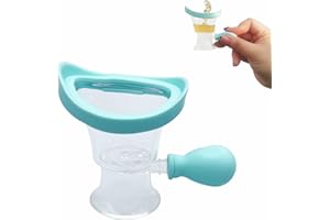 NIUGRECF Eye Wash Cup,Silicone Manual Air Pressure Eye Cleaning Cup Soothing Tired Eyes,Effective Eye Rinse Clean Dust Makeup Irritants,Transparent with Storage Container,Eye Wash Solution,Blue,1 Pack