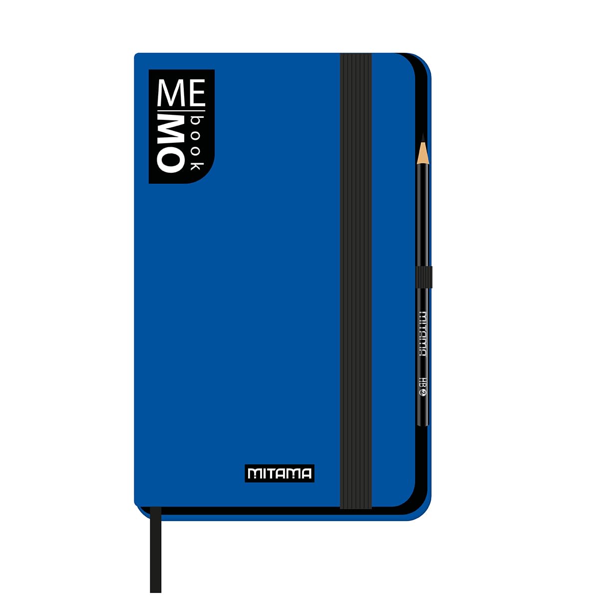 Mitama Large Blue Notebook - Memo Book - Notebook - Soft Touch Cover - Inner Pocket + Pencil Included - Lined Sheets - 13 x 21 cm