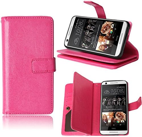 HTC Desire 626s Wallet Case, HTC Desire 626 Leather Case With [9 Card Slots] [Free Charger Cable] [ Kickstand] TOMYOU Flip Premium Soft TPU Rubber Cover for HTC Desire 626 / 626s Rose