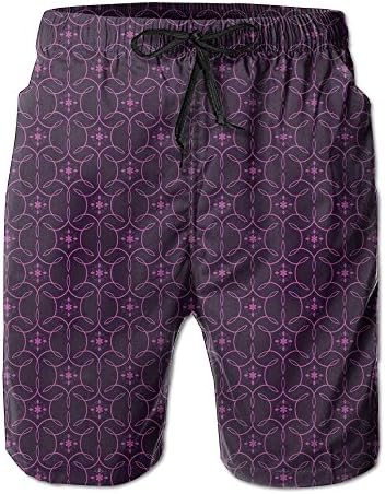 OWEDR Men's Quick Dry Ethnic Oriental Design with Flora Swim Trunks Summer Workout Casual Shorts with Pockets